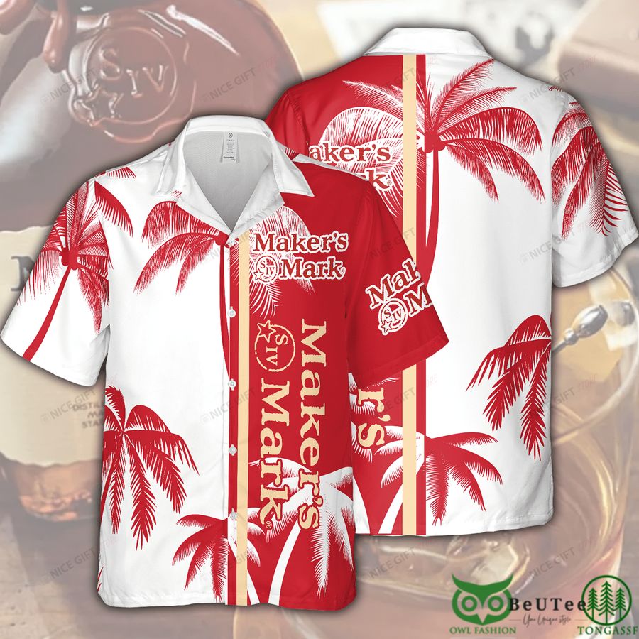 Maker's Mark White Red Half Hawaii 3D Shirt 