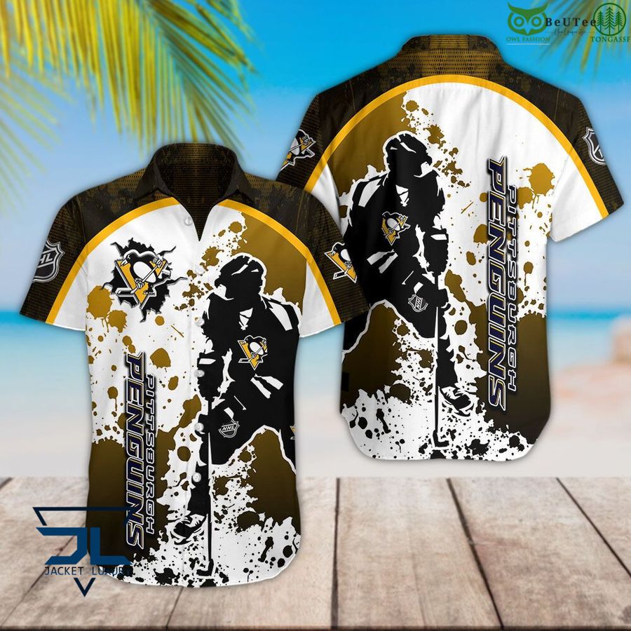 37 NHL hockey team Pittsburgh Penguins Summer short sleeve Hawaiian shirt