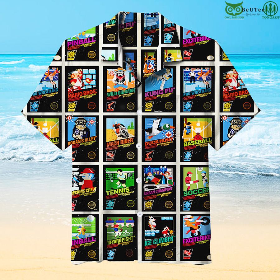 Nintendo 8-Bit Video Game Cover Hawaiian Shirt