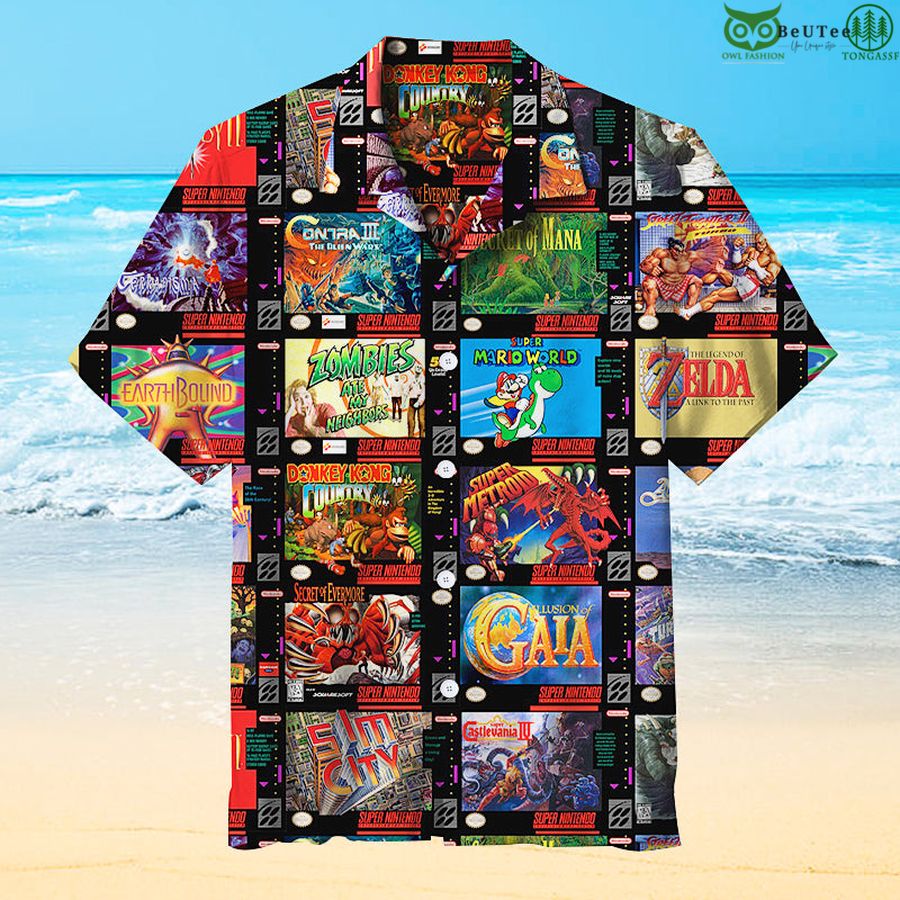 376 Super Nintendo Entertainment System Hawaiian Shirt