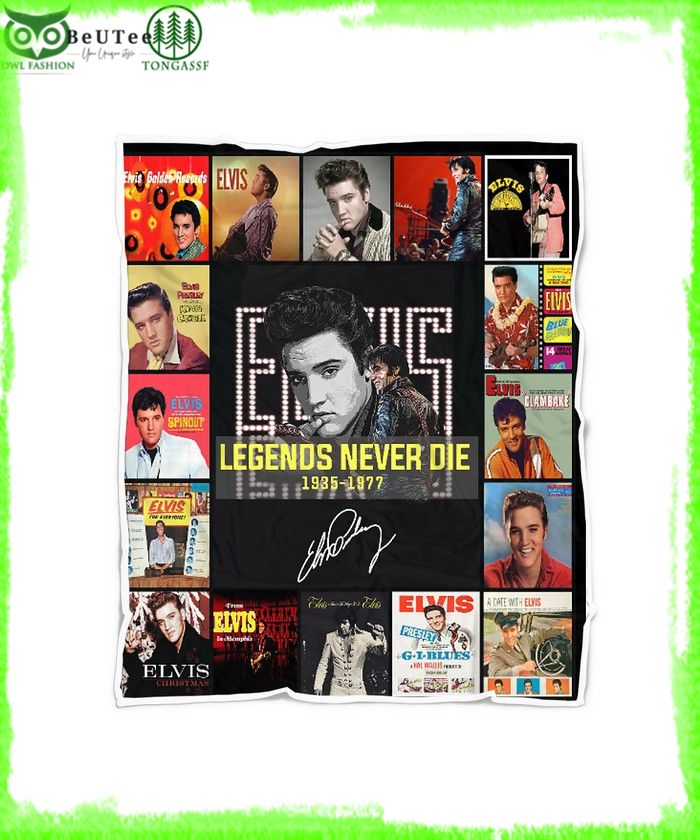 Elvis Presley Legend never die 1977 Singer Blanket