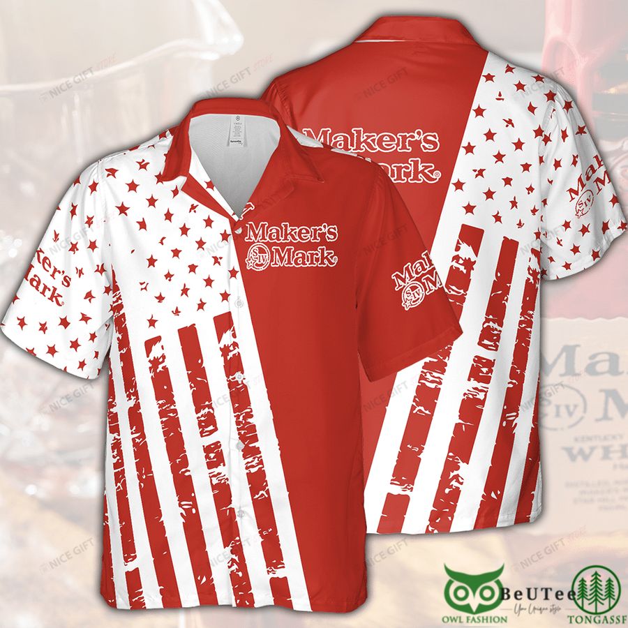 Maker's Mark Red Star and Lines Hawaii 3D Shirt 