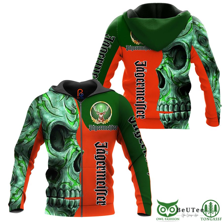 275 Skull Jagermeister 3D Hoodie Tshirt Sweatshirt