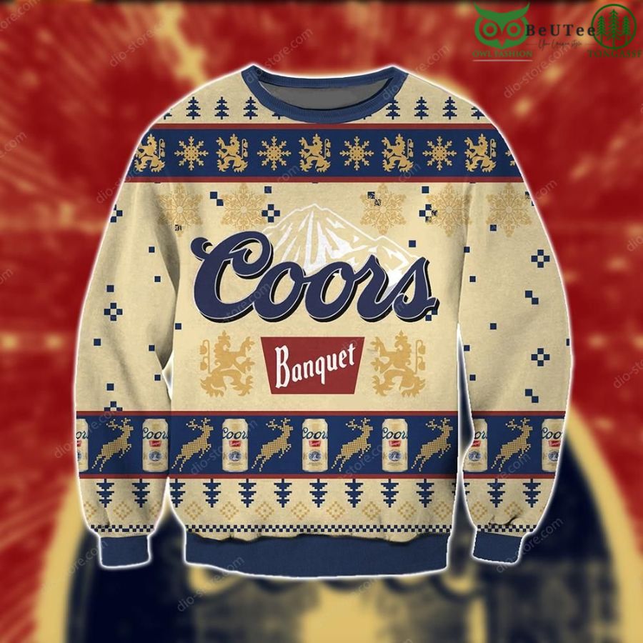 Coors Banquet Ugly Sweater Beer Drinking Christmas Limited