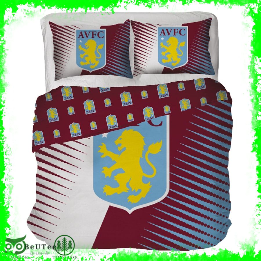 Aston Villa FC Claret Logos Blue Bedding Set