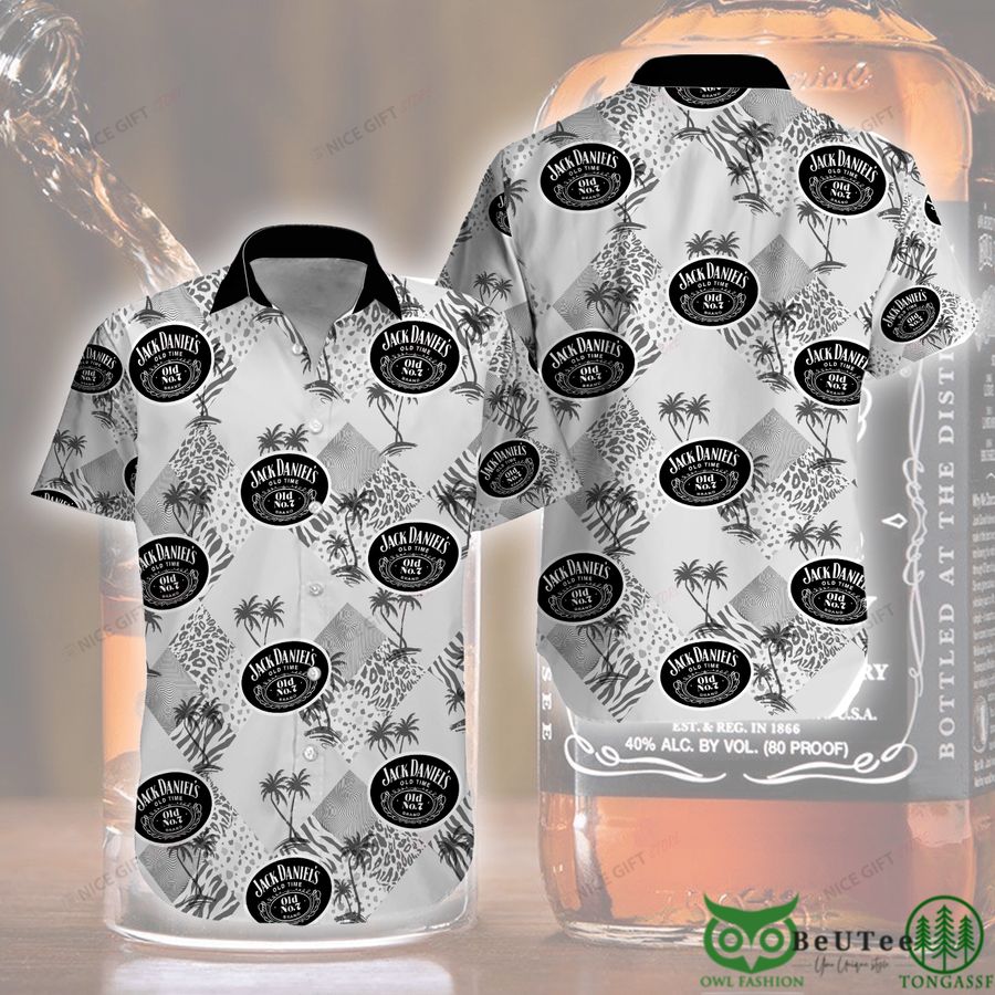 Jack Daniel's Palm Tree Multiple Logo Hawaii 3D Shirt