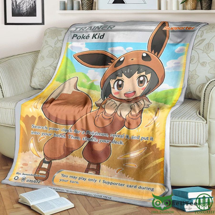 Anime PKM Poké Kid Shining Fates Trainer Custom Soft Blanket