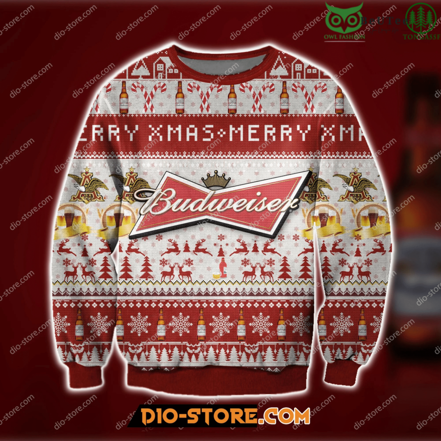 Budweiser Ugly Sweater Beer Drinking Christmas Limited