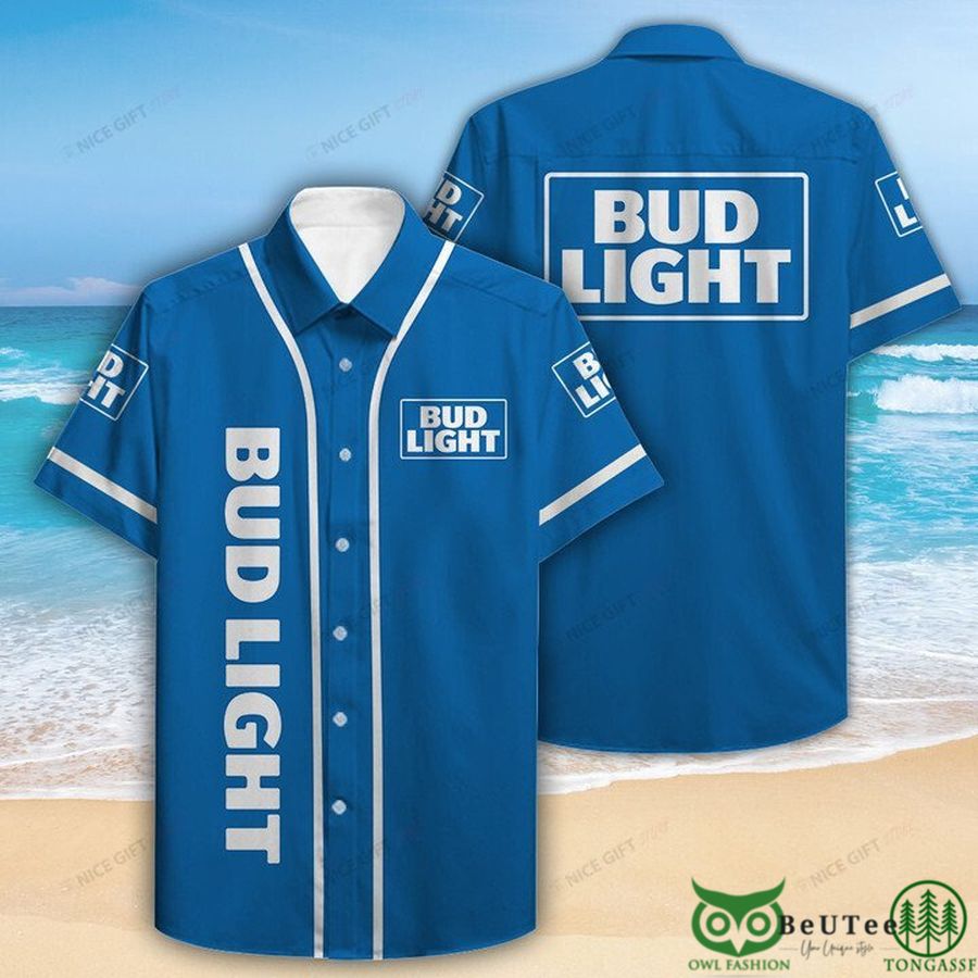 Bud Light Basic Blue Hawaiian Shirt