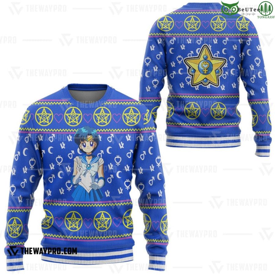 45 Anime Sailor Moon Mercury Custom Imitation Knitted Ugly Sweater