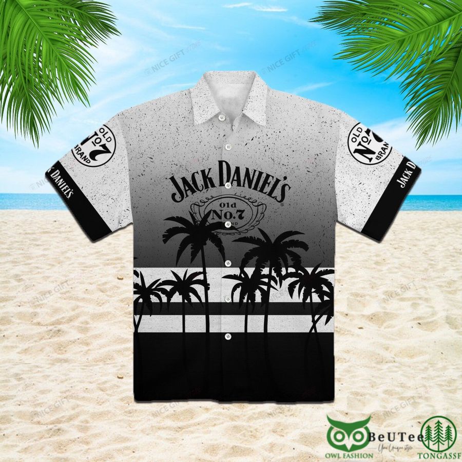 Jack Daniel's Gray Black Palm Tree Hawaii 3D Shirt