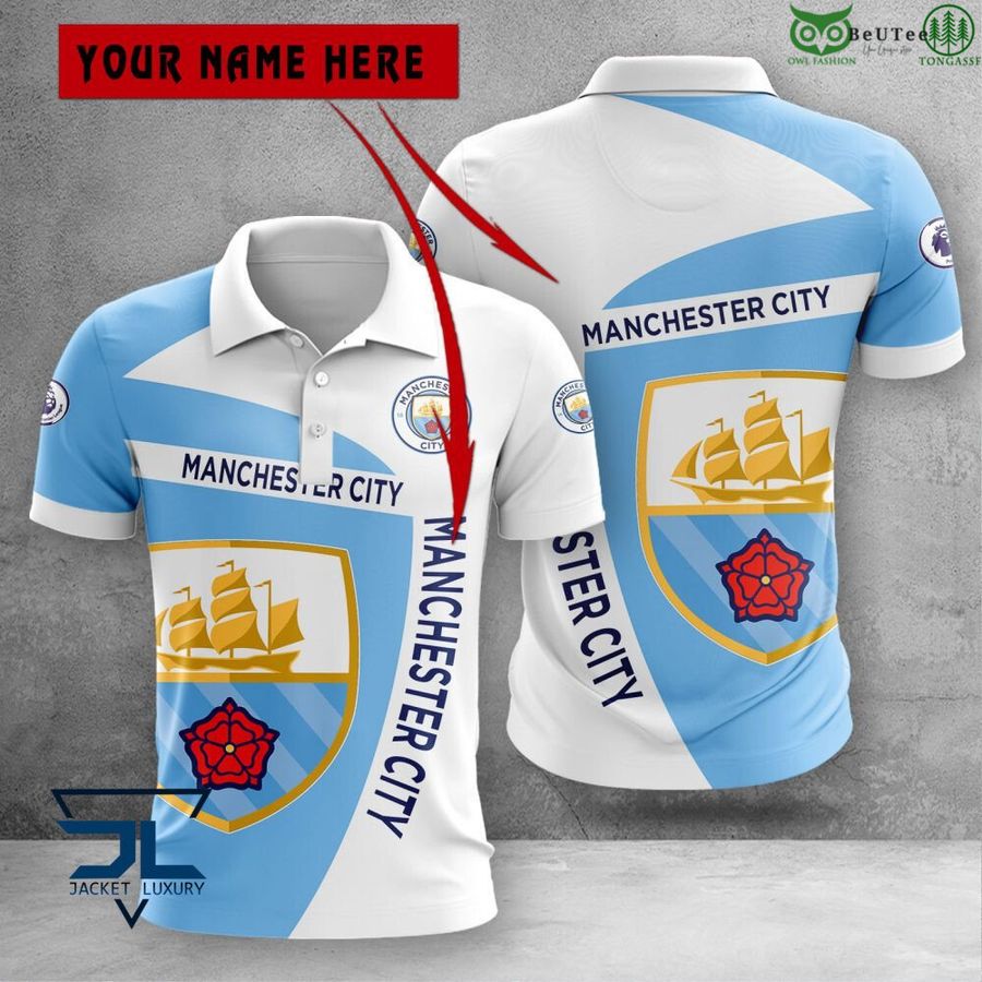 Manchester City F.C Premier League 2022 3D Polo T-Shirt Hoodie