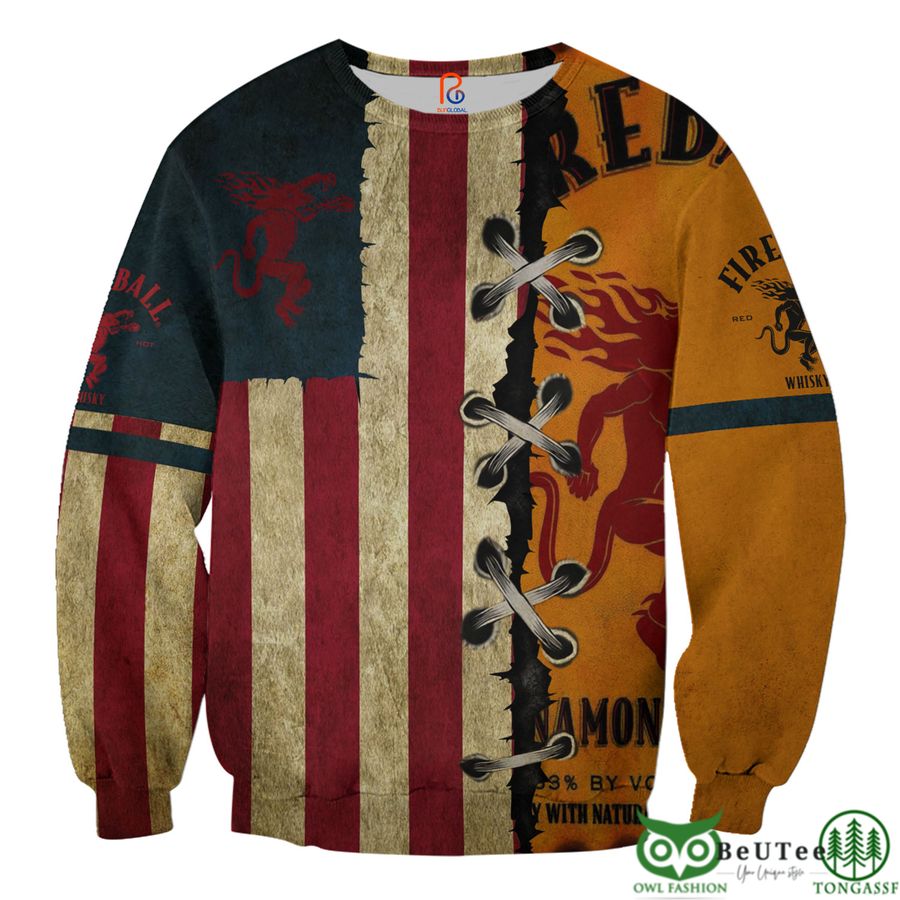 95 Fireball Us Flag 3D Hoodie Tshirt Sweatshirt