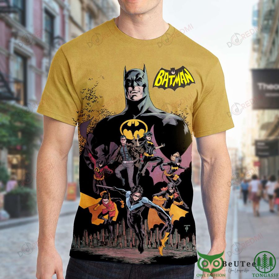 Batman Flying Brown Yellow 3D T-shirt