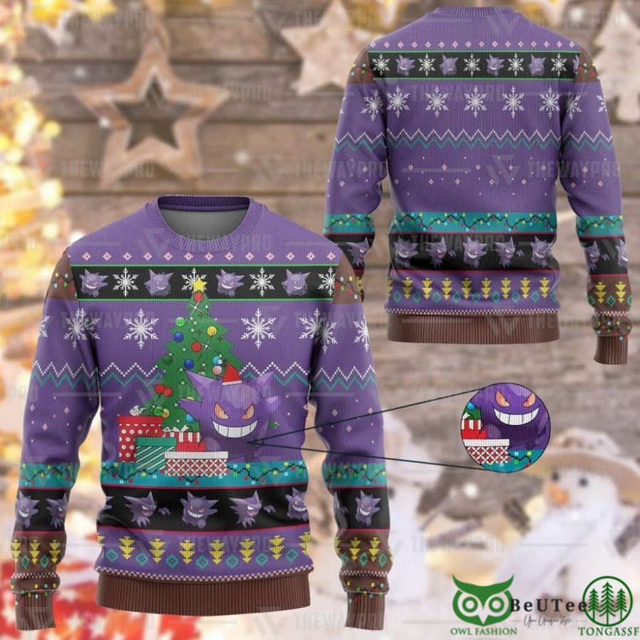 Gengar Custom Imitation Knitted Sweatshirt