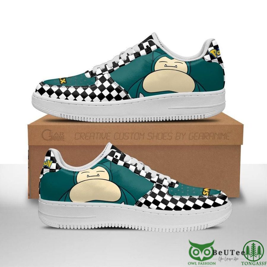 Poke Snorlax Air Sneakers Checkerboard Pokemon NAF Shoes