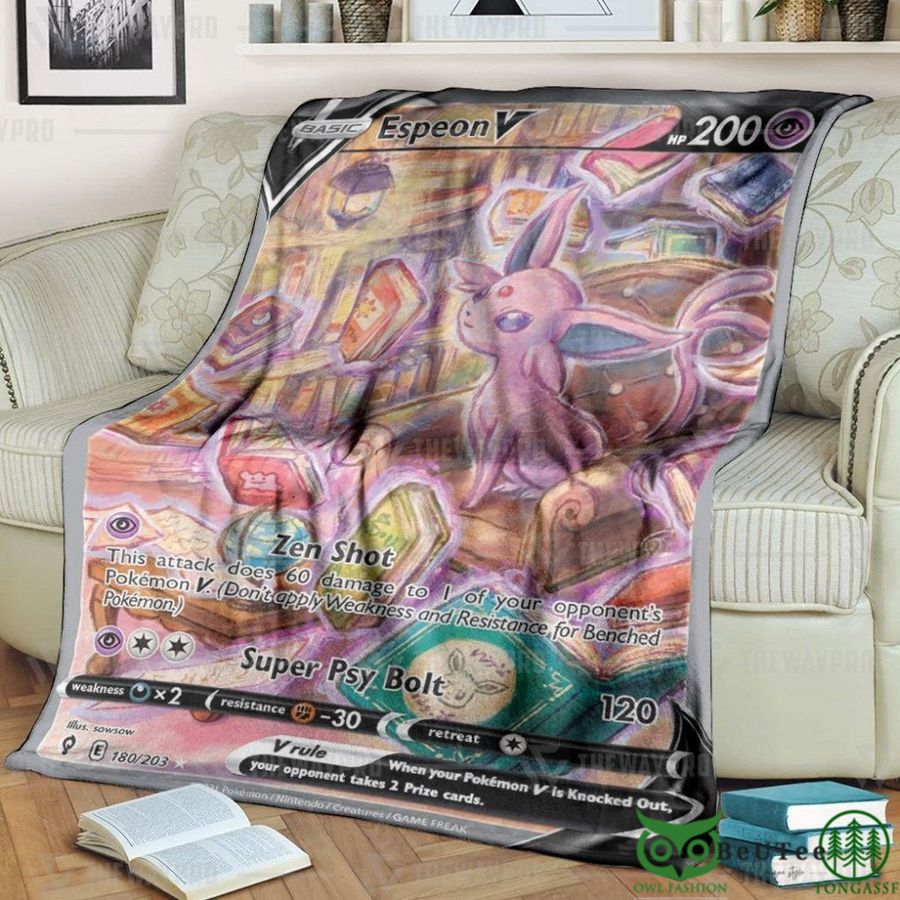 Anime PKM Espeon V Custom Soft Blanket