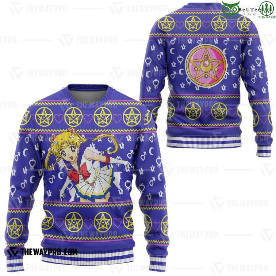 53 Sailor Moon Custom Imitation Knitted Ugly Sweater