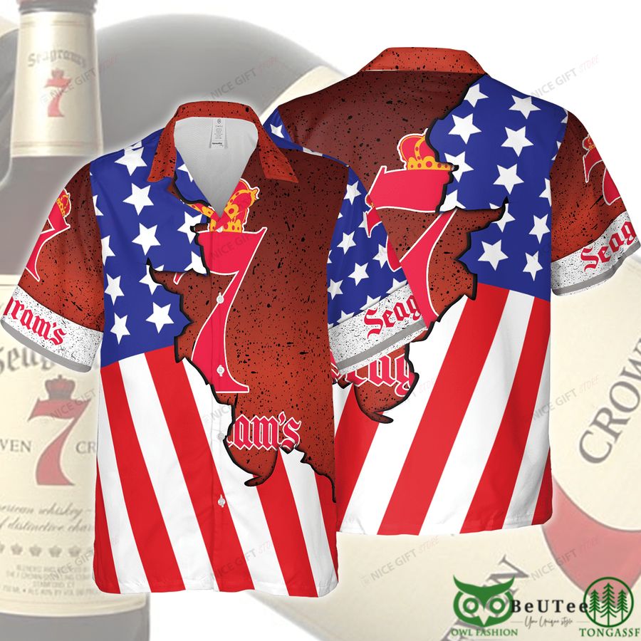 Seagram's US Flag Red Hawaii 3D Shirt 