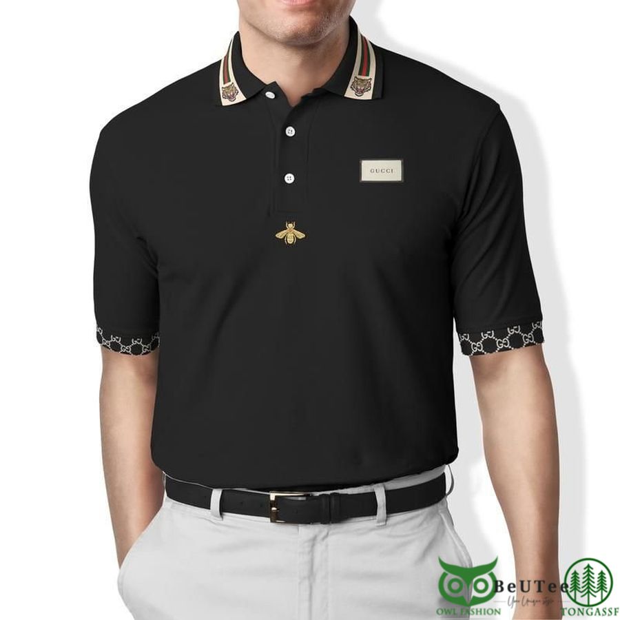 Limited Edition Gucci Black with Yellow Fly Polo Shirt