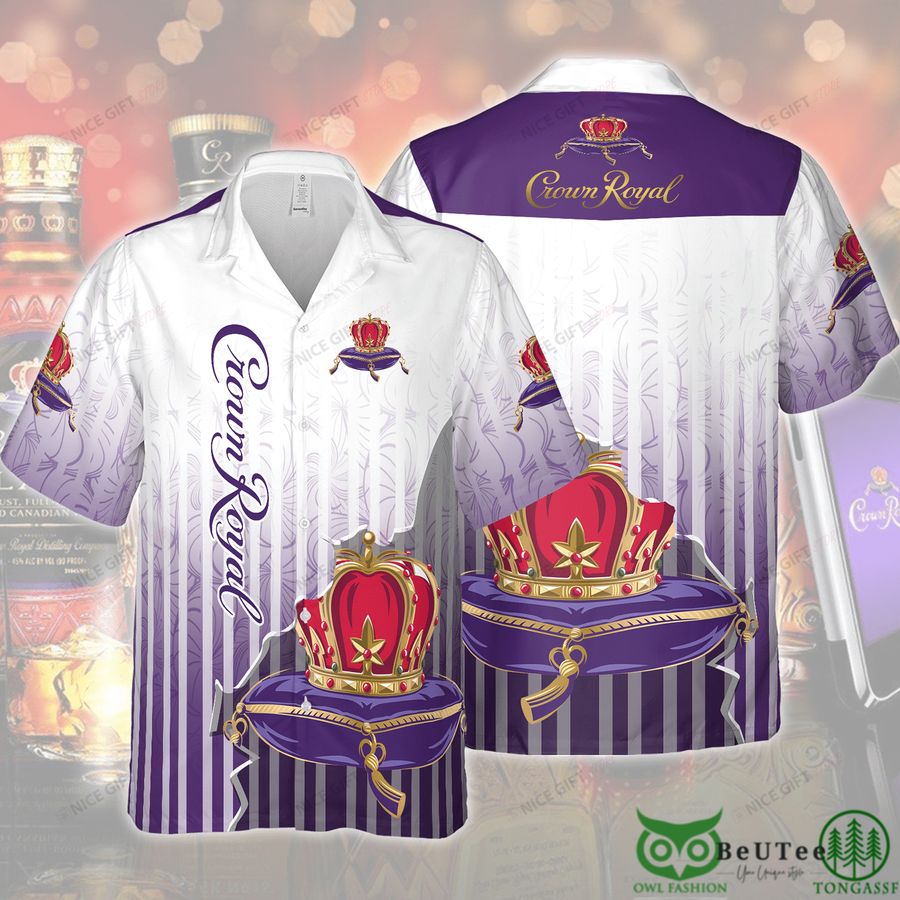 Crown Royal Logo Purple White Hawaii 3D Shirt