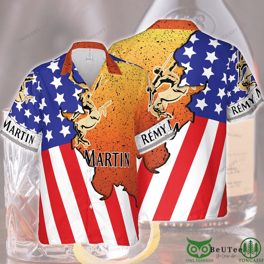 Remy Martin US Flag Orange Hawaii 3D Shirt 
