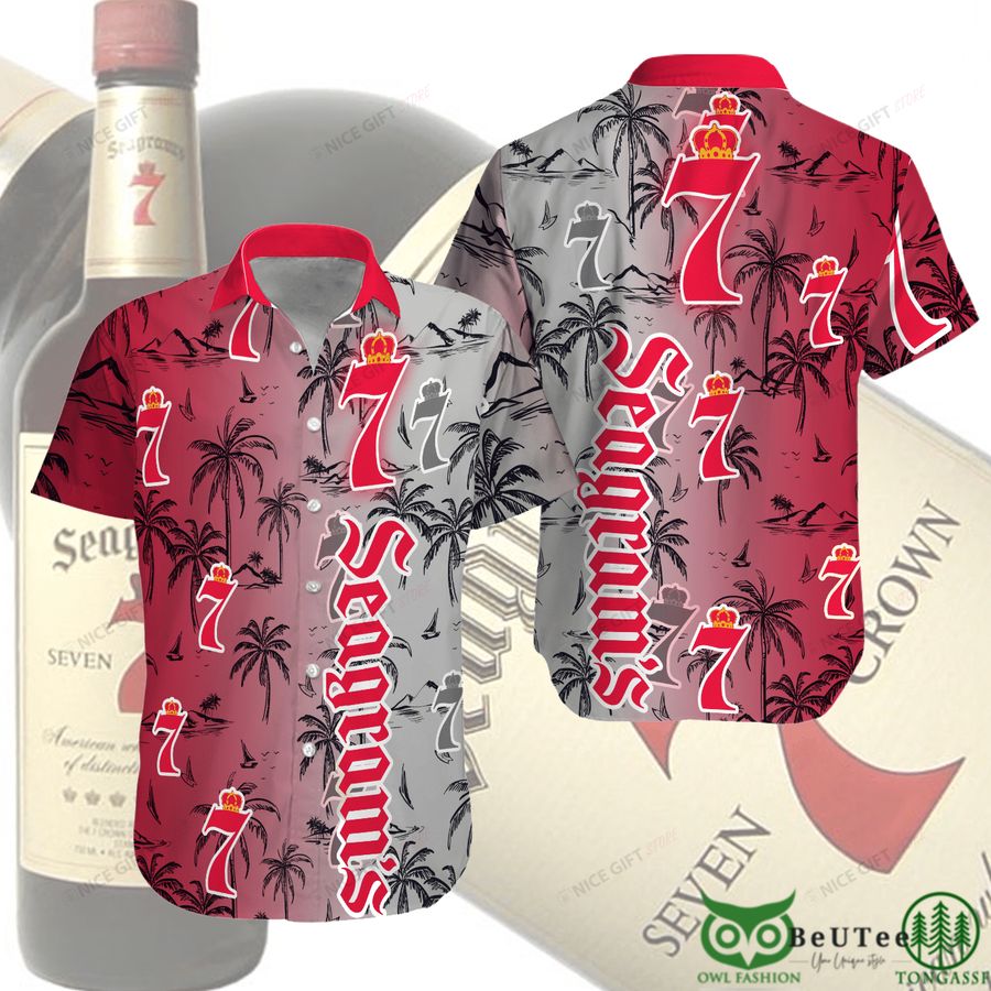 Seagram's Red Gray Gradient Hawaii 3D Shirt 