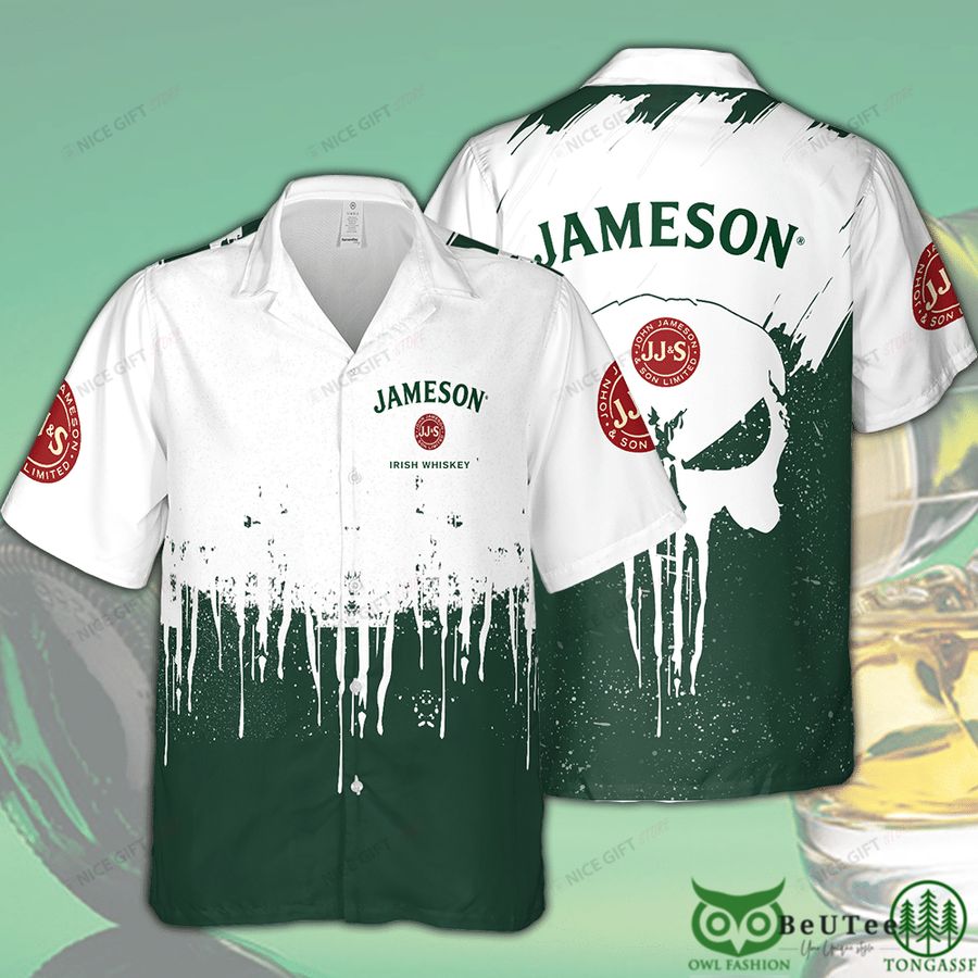 Jameson Irish Whiskey Green Drop White Hawaii 3D Shirt 