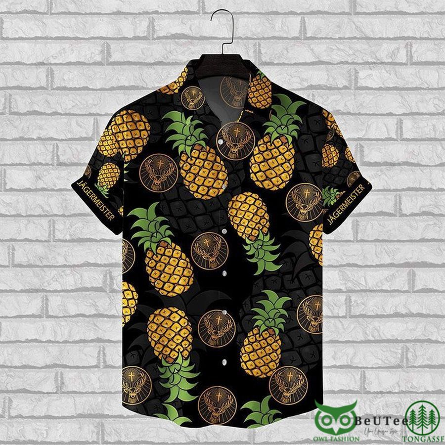 Jagermeister Pineapple Black Hawaiian Shirt