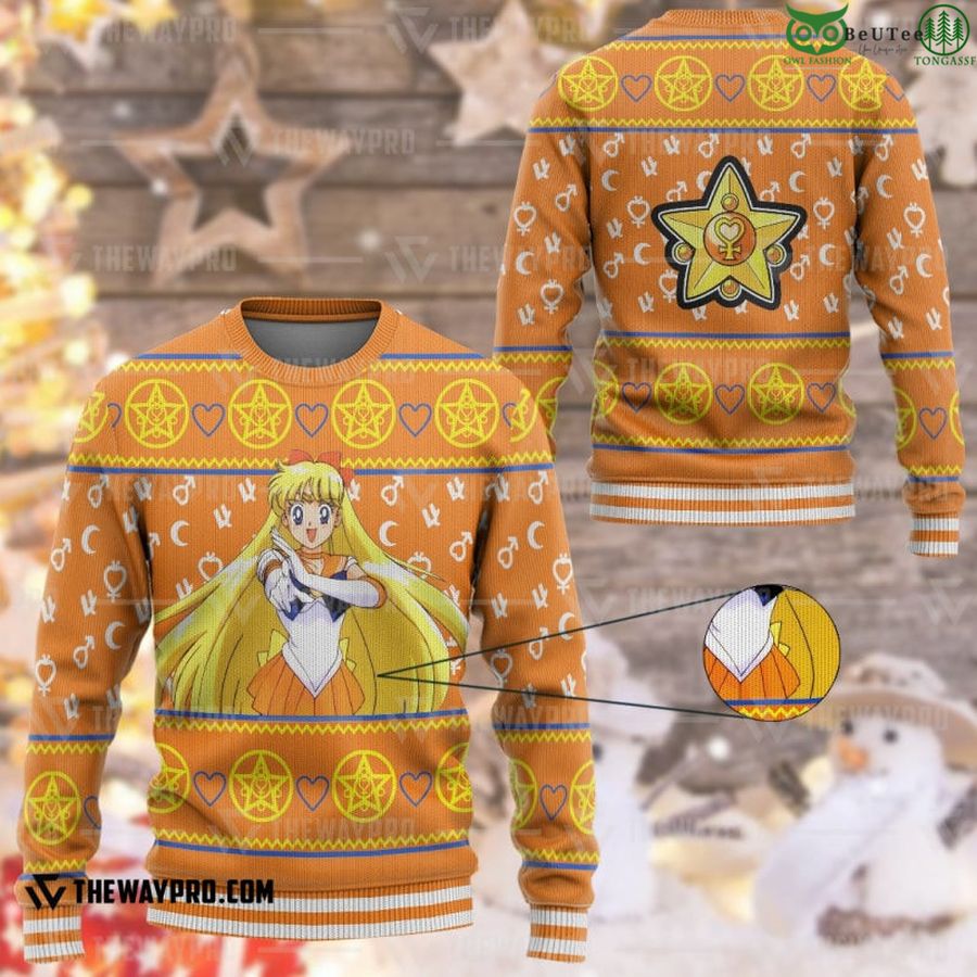 68 Anime Sailor Moon Venus Custom Imitation Knitted Ugly Sweater