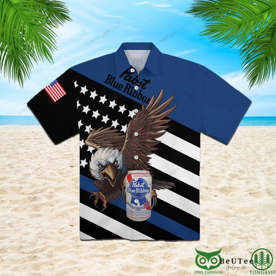Pabst Blue Ribbon Eagle US Symbol Hawaii 3D Shirt 