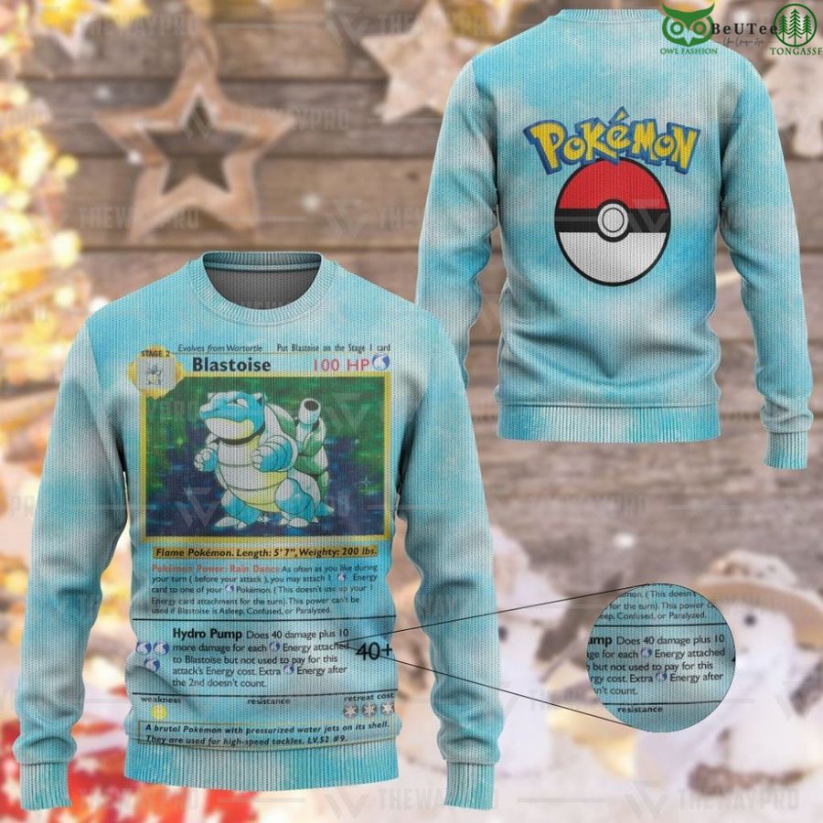 74 Pokemon Blastoise Imitation Knitted Sweatshirt
