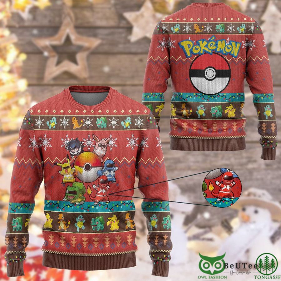 Mighty Morphin Go Go Poke Ranger Custom Imitation Knitted Sweatshirt