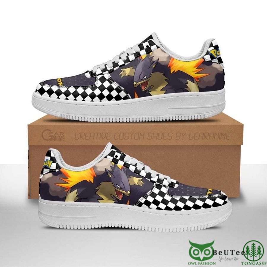 Poke Typhlosion Air Sneakers Checkerboard Pokemon NAF Shoes