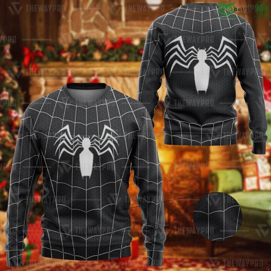 83 Movie Superhero Black Spiderman Suit Custom Imitation Knitted Ugly Sweater