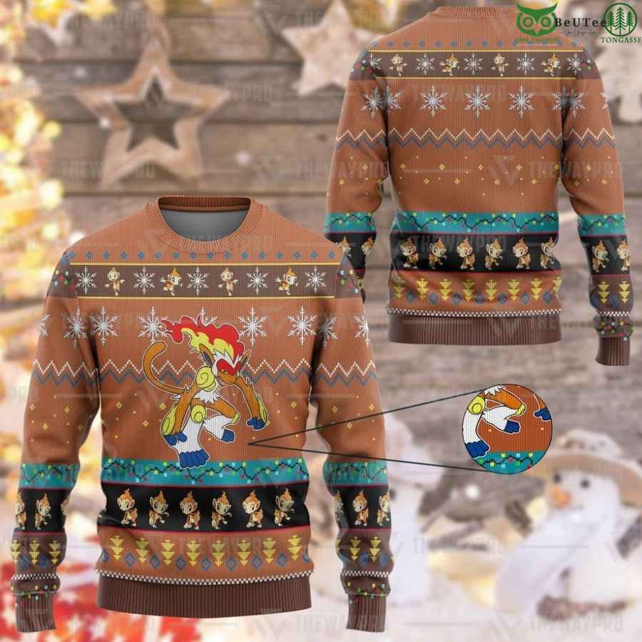 84 Anime Pokemon Infernape Custom Imitation Knitted Sweatshirt
