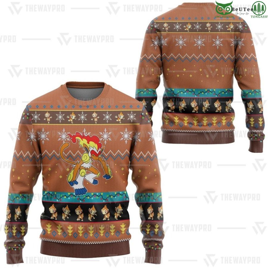 85 Anime Pokemon Infernape Custom Imitation Knitted Sweatshirt
