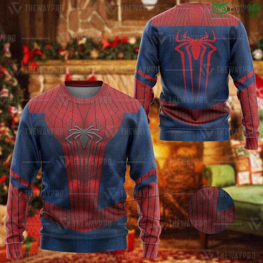 87 Movie Superhero Amazing Spiderman Custom Imitation Knitted Ugly Sweater