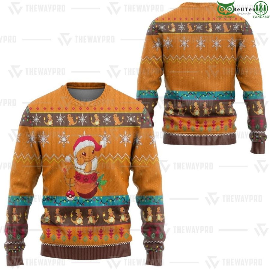 89 Pokemon Charmander Custom Imitation Knitted Sweatshirt