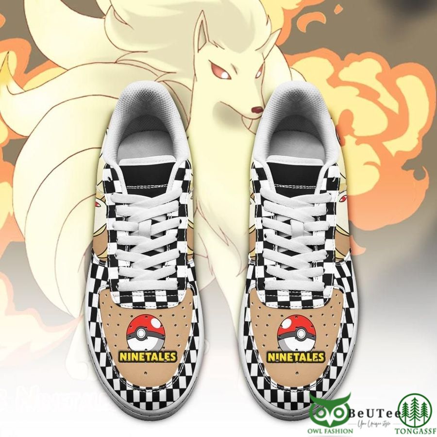111 Poke Ninetales Air Sneakers Checkerboard Pokemon NAF Shoes