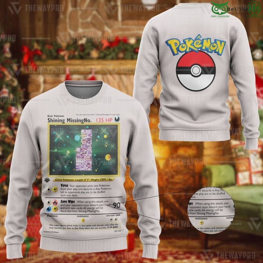 93 Pokemon 1st Edition MissingNo. Holo Rare Vintage Custom Imitation Knitted Sweatshirt