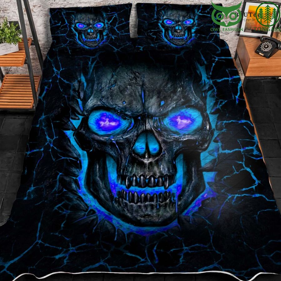 pWkUdfpK 5 The Coolest Lava Skull Quilt Bedding Set