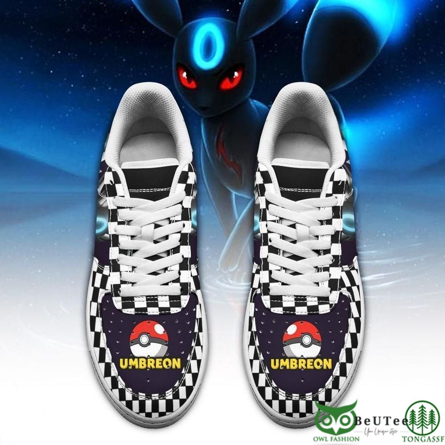 108 Poke Umbreon Air Sneakers Checkerboard Pokemon NAF Shoes