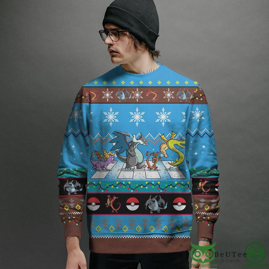 134 Dragons on Abbey Road Custom Imitation Knitted Sweatshirt