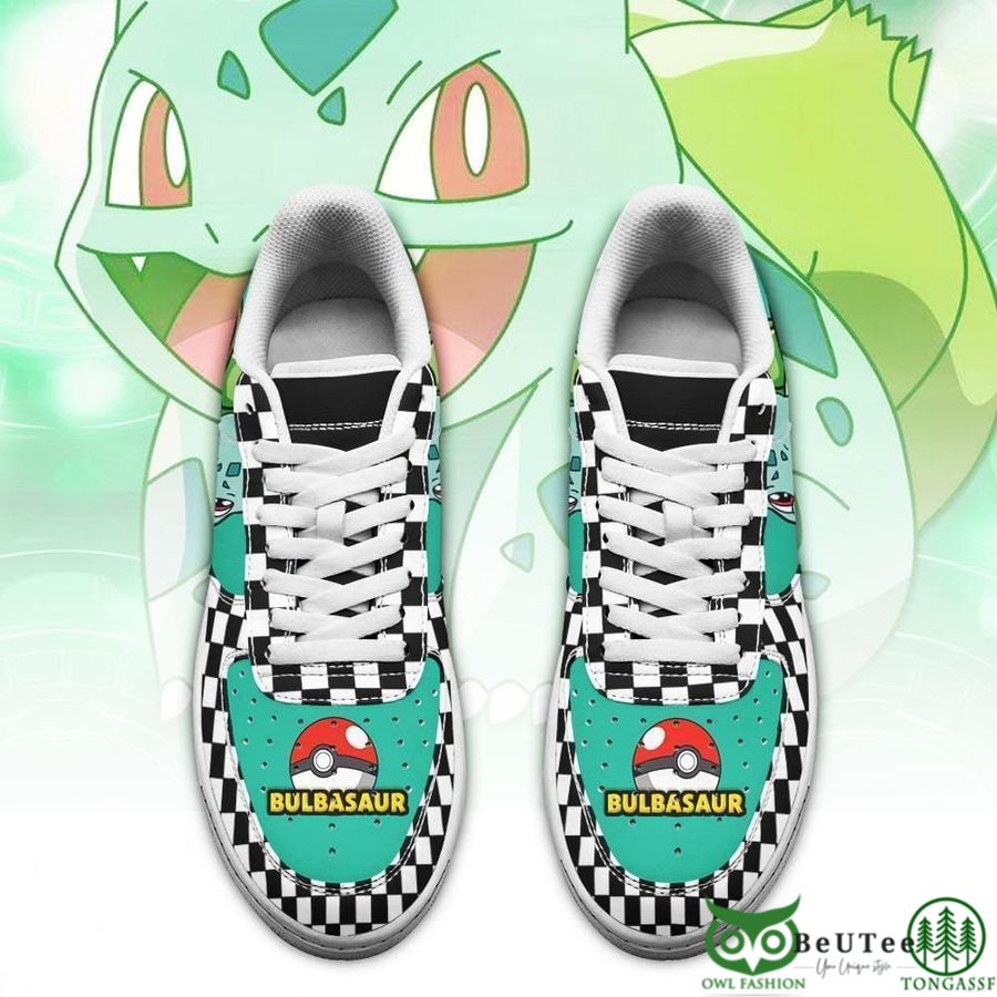 54 Poke Bulbasaur Air Sneakers Checkerboard Pokemon NAF Shoes