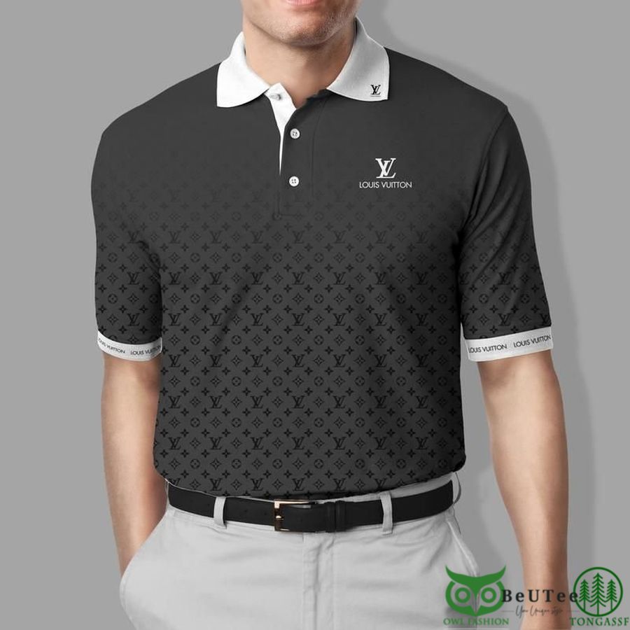 36 Limited Edition Louis Vuitton Gradient Gray Monogram Polo Shirt