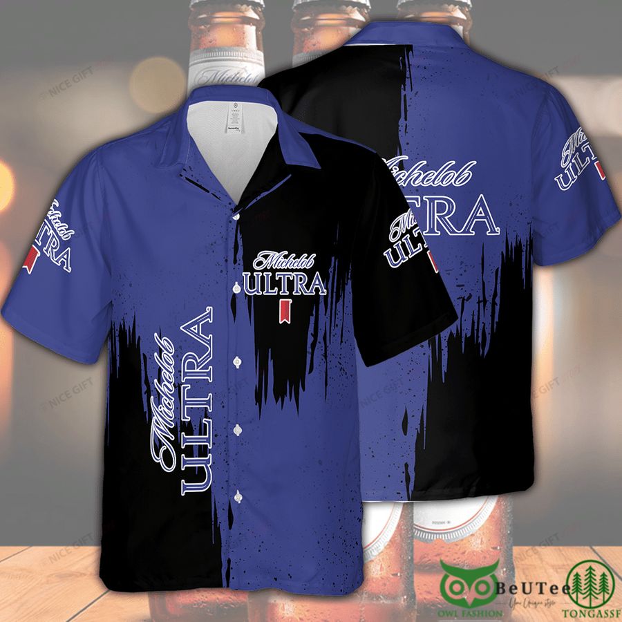 12 Michelob ULTRA Dark Blue and Black Hawaii 3D Shirt