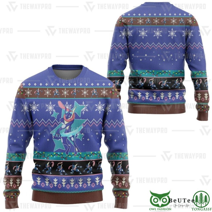 81 Anime Pokemon Greninja Custom Imitation Knitted Sweatshirt