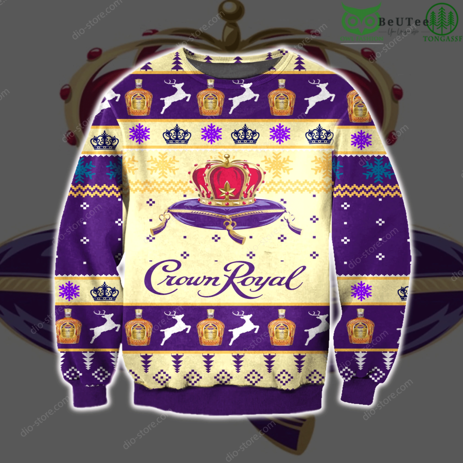 Crown Royal Ugly Sweater Beer Drinking Christmas Limited