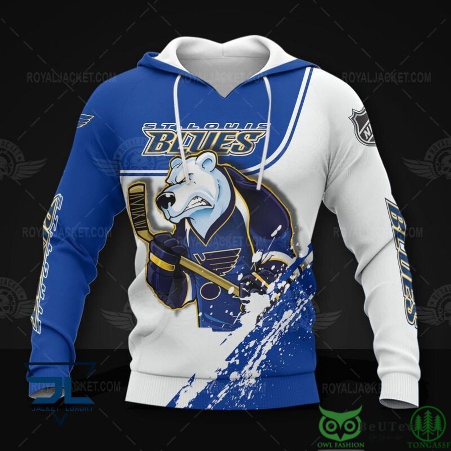 40 St Louis Blues NHL Bear 3D Printed Hoodie Sweatshirt Tshirt